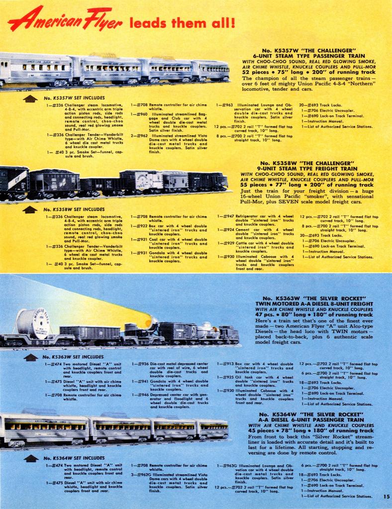 American Flyer Trains 1954, page 15 A.C. Gilbert Catalog Archive